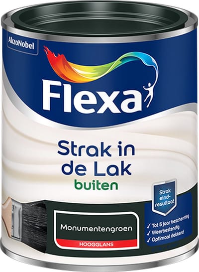 Flexa - Strak In De Lak Buitenlak Hoogglans - Monumentengroen - 750 Ml