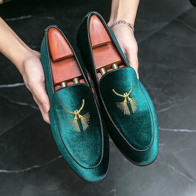 Modieuze herenlederen schoenen, heren rijlaarzen, suède luxe spitse galaschoenen, trendy heren platte schoenen 38 blue