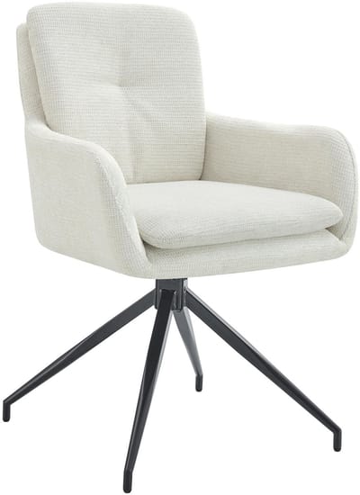 CLP Pickett Eetkamerstoel - met armleuning - klassiek - draaibaar - met rugleuning - stof - Stof/creme
