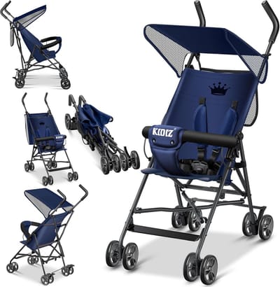 Lichte Opvouwbare Kinderbuggy 360° Zwenkwielen Vanaf 6 Maanden