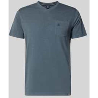 LERROS T-shirt met sportieve V-hals van puur katoen , Maat: S , Kleur: LAVA GREY , 100% katoen
