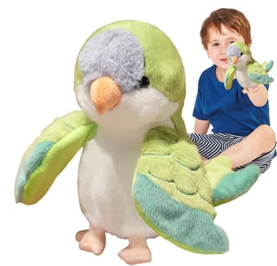 Handpop Papegaai - Pluche Speelgoed - Rollenspel Verhalen - Zachte Stoffen - 20 cm - Multicolor