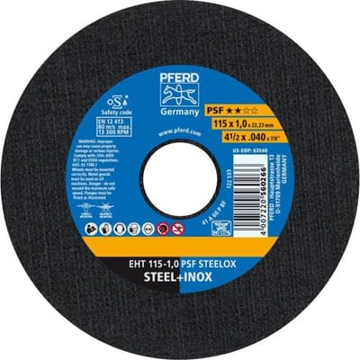 PFERD TOOLS PSF STEELOX 61730100 Doorslijpschijf recht 115 mm 25 stuk(s) RVS, Staal
