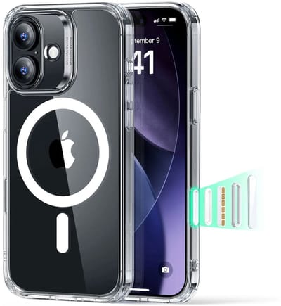 ESR Hoesje Geschikt voor iPhone 17 - Classic Hybrid HaloLock - Compatibel met MagSafe / Qi2 - Back Cover met Magneet - Camera Control - Transparant