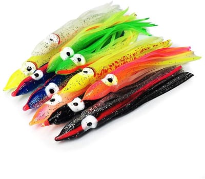 Dailygoods- Inktvislok 30 Stuks - Kunstaas Snoek - Kunstaas Roofvis - Kunstaas Set - Zacht Aas - 8 cm Hoogwaardige Kwaliteit