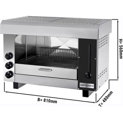 GGM Gastro Gas Pita Ofen / Salamander PRO - 9,75 kW - 3 Gasbrenner Zilver
