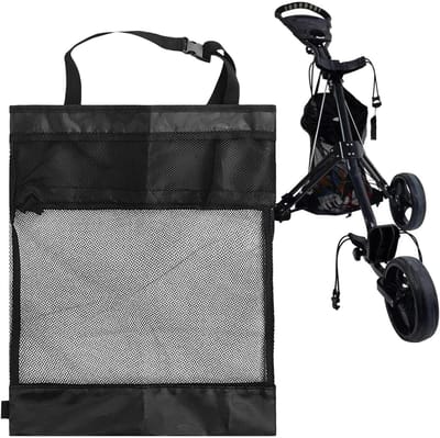 Golfkar Opbergtas - Golftas Accessoire - Golfen Organiseren - Ademend Mesh Materiaal - 48 x 40 cm - Zwart