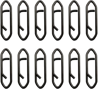 Dailygoods- Vissnoer Clips 50 Stuks - Roestvrij Staal - Snelle Wissel - Visaccessoires - Gebruiksvriendelijk - Klein Formaat 18 x 5 mm - Vissnap