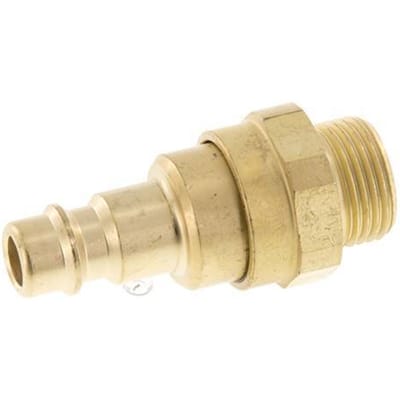 Messing DN 7.2 (Euro) Luchtkoppeling Insteeknippel G 3/8 inch Buitendraad met Terugslagklep - CLP7-M-B-CV-038