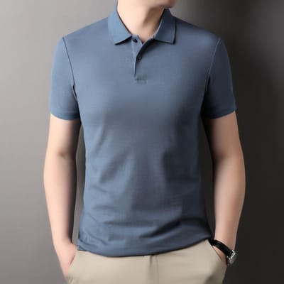 Lente Heren Jeugd Effen Kleur Polo Shirt Zakelijk Gentleman Shirt Kraag Korte Mouw Slim T-shirt Herenkleding 4XL