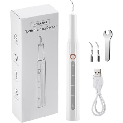Ultrasone Tandsteenverwijderaar Elektrische Tandsteenverwijderaar voor Tanden USB Oplaadbare Tandenreiniger met LED-licht wit
