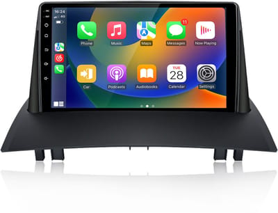 JUNSUN Autoradio - Geschikt voor Renault Megane II 2002, 2003-2009 - Android 15 - Draadloos Carplay & Android Auto - 9 Inch HD IPS Touchscreen - GPS Slim navigatiesysteem, USB, Bluetooth, Wifi ,2GB+64GB, 2DIN, DSP, Quad-core processor