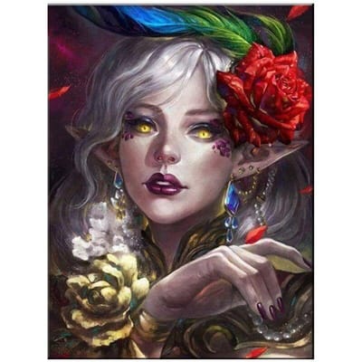 5d bricolage diamant broderie Rose femme Halloween paysage diamant peinture mosaïque strass 20X30CM gray
