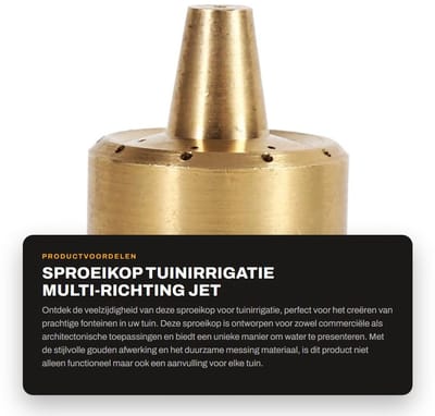 Dailygoods- Sproeikop Messing - Tuinirrigatie - Fontein Sproeier - Multi-richting Jet - Aansluitgrootte 1/4"/1/2"/3/4" - Comfortabele Installatie - Fonteinsproeier