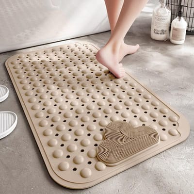 DEXI PVC zuignap badmat, antislip badkamer vloermat voor douche en bad 400MMx700MM