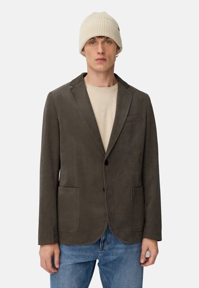 camel active 2-knoops colbert in katoenmix - Maat menswear-50 - Donker khaki