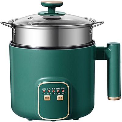 Elektrische Hot Pot 1.8L Mini Multifunctionele Elektrische Noodle Koker met Handvat voor Thuis Slaapzaal Kantoor L gray