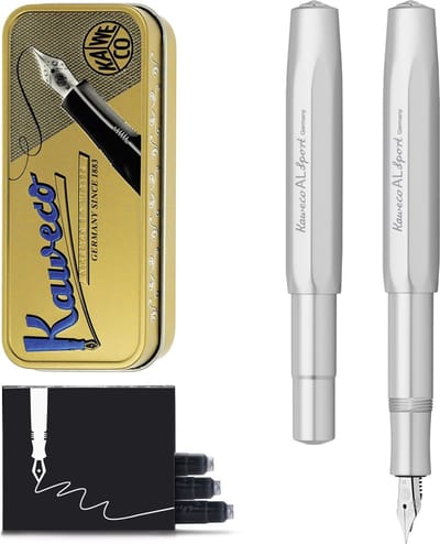 Kaweco Cadeauset - Vulpen - ALUMINIUM SPORT -Sport Aluminium Raw Polish - Extra Fine - Vintage blikje - Extra Doosje Vullingen