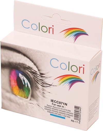 Colori huismerk inkt cartridge geschikt voor Epson T0712 Cyan D78 D92 DX4000 DX4050 DX4400 DX4450 DX5000 DX5050 DX5500 DX7000 DX7400 DX7450 DX8400 DX9200