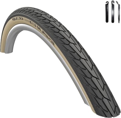 Fietsband - Draadband Cruiser - Comfortabel Fietsen - KevlarGuard Lekbescherming - 27 x 1 1/4 inch - Zwart Gumwall