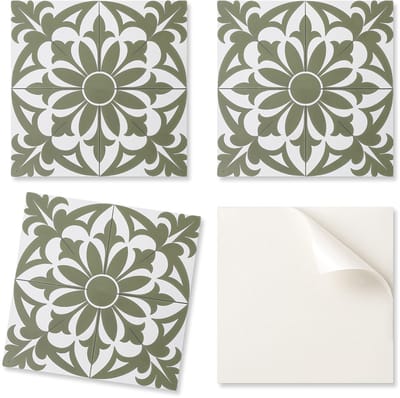 Eenvoudig te installeren vinyltegels met bloemen- en bladmotief, 20x20x20 cm