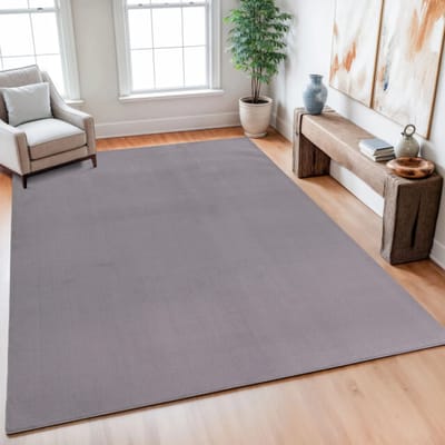 Relax Samba - Wasbaar Effen Vloerkleed - Uni Tapijt - Grijs- 100x200 CM