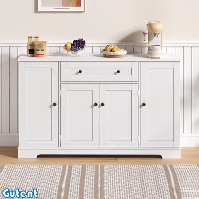 Gutent Dressoir - 138 cm - met laden en verstelbare planken - Kantelbeveiliging - Wit