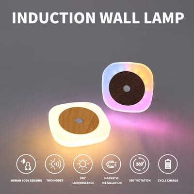 Namajunas - Nachtlampje - Magneet nachtlamp - Oplaadbare nachtlampje kinderen - Kinder nachtlampje - Magneet bevestiging - Zacht en oogvriendelijk - Dimbaar - Geschikt voor babykamer, kinderkamer, slaapkamer, gang en dergelijke - Bedlampje - 2 Stuks