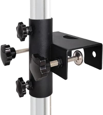 Parasolhouder - Zwart - Geschikt voor 23-38 mm Ronde Buizen - Metalen Klem voor Balkonleuning