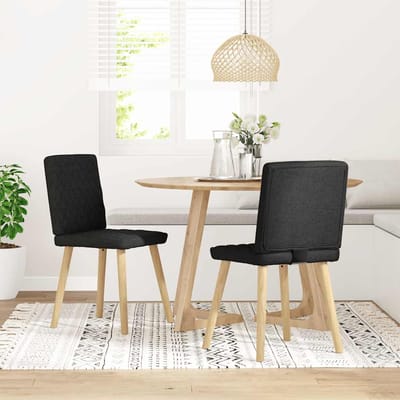 vidaXL - Eetkamerstoelen - 2 - st - stof - zwart