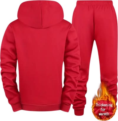 Livano Joggingpak - Huispak - Volwassenen - Trainingspak - Comfortabel - Joggingsbroek - Tracksuit - Heren - Rood - S