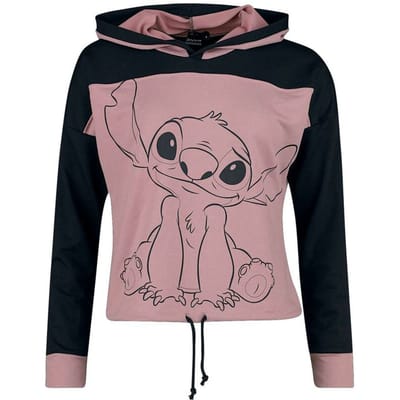 Lilo & Stitch - Disney Trui met capuchon - Sit - S tot 4XL - voor Vrouwen - zwart-roze