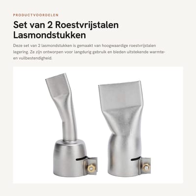 Dailygoods- Lasmondstukken Set - Roestvrij Stalen Platte Lastips - 20 mm/40 mm - Hittebestendig - Lasgereedschap - Duurzaam Gebruik - Lasmondstuk