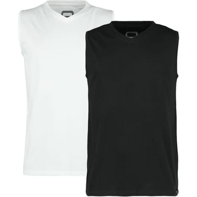 R.E.D. by EMP Tanktop - Set van 2 shirts - S tot XXL - voor Mannen - zwart-wit