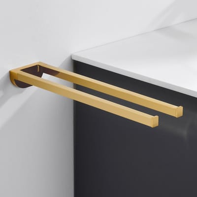 Auralum Handdoekrek 40cm - 2-armig Handdoekhouder - Handdoekhouder Zilver - Zonder Boren / Zelfklevend - Handdoekenrek Keuken - Badkamerrek - Handdoekhouders - Handdoekstang