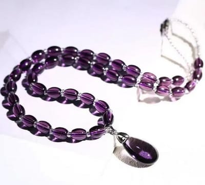 N3 Collecties  DamesMode kettingen Amethist paarse kraal hanger sieraden
