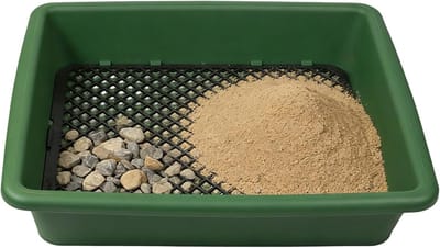 Grondzeef Stapelbaar - Zeefpan Tuinieren - Aarde Zeven - Gegalvaniseerd Gaas - 33 x 26 x 9 cm - Groen