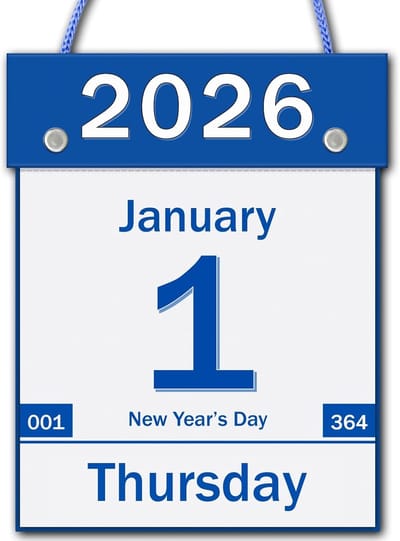 Dagelijkse Muurkalender 2026 Pagina Per Dag - Grote Duidelijke Datums - Afscheurkalender voor Thuis, Kantoor of School