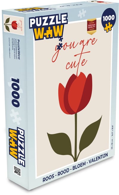 Puzzel Roos - Rood - Bloem - Valentijn - Legpuzzel - Puzzel 1000 stukjes volwassenen
