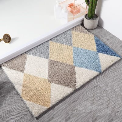 Tapis de sol nordique simple Tapis de porte Tapis de sol Chambre Toilettes Salle de bain Porte de salle de bain Tapis de pied absorbant Tapis antidérapant 40 * 60cm [crystal velvet thin]