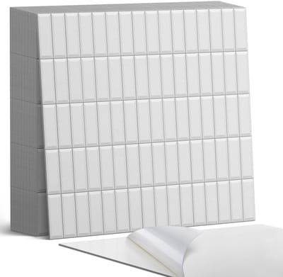 Coloray Plaktegels - Gladde, rechthoekige mozaïek Zelfklevende Tegels - 20 cm x 20 cm - Wit Plaktegels - 20 stuks - Vierkant PVC Tegels - Plaktegels Badkamer - Plaktegels Vloer - Vinyl Tegels Zelfklevend - Wandtegel Zelfklevend