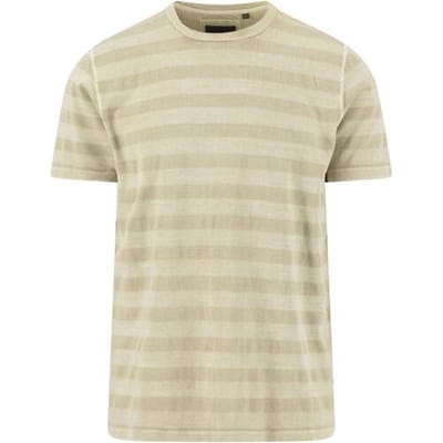 Fynch-Hatton T-Shirt Jacquard Tee Striped Cotton Pistache / male