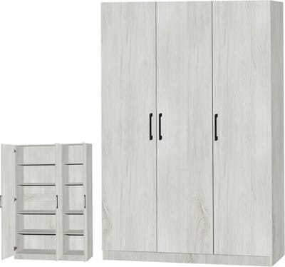 Belfurn - Linnenkast 3 deuren EDEN 120cm white oak
