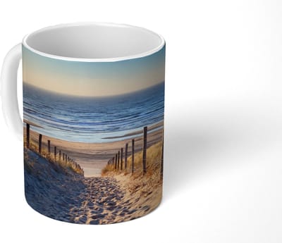 Mok - Koffiemok - Zand - Strand - Duin - Zee - Zomer - Mokken - 350 ML - Beker - Koffiemokken - Theemok