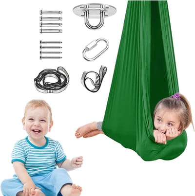 Draaibare Therapiestoel - Hangmatstoel Ontspanning - Rustgevend Gebruik - Ademende Stof - 312 x 185 cm - Groen