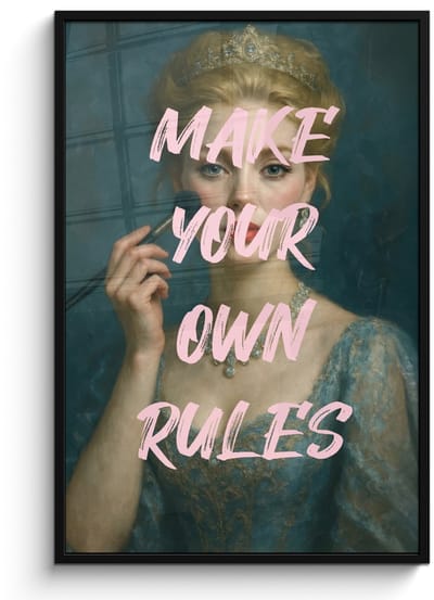 Poster in lijst - Fotolijst 80x120 cm - Posters - Klassiek - Sierlijk - Roze - Posterlijst zwart - Decoratie - Wanddecoratie woonkamer - Muurdecoratie slaapkamer