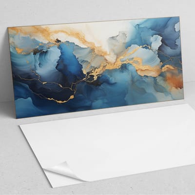 Coloray Wandpanelen Zelfklevend - Abstract patroon met golven PVC Wandpaneel - 100 cm x 50 cm - Blauw Wandbekleding Zelfklevend - 1 stuk - Abstractie Wandpanelen Zelfklevend - Keuken Wandpanelen - Wandpanelen Badkamer