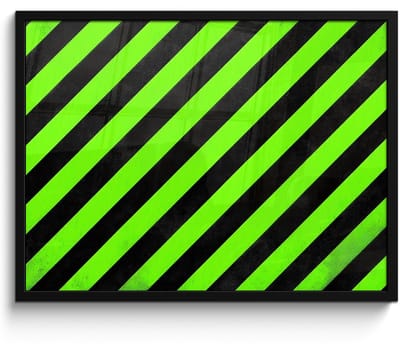 Poster in lijst - Fotolijst 70x50 cm - Posters - Gaming - Strepen - Schuin - Groen - Posterlijst zwart - Decoratie - Wanddecoratie woonkamer - Muurdecoratie slaapkamer