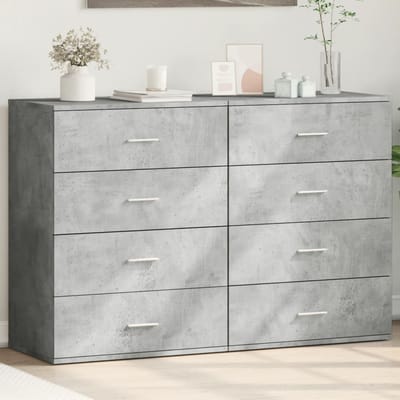 vidaXL - Dressoirs - 2 - st - 60x39x80 - cm - bewerkt - hout - betongrijs