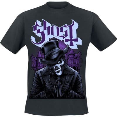 Ghost T-shirt - Top Hat V - L tot 3XL - voor Mannen - zwart